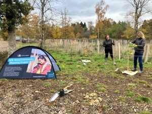 Participants from MillerKnoll breaking ground